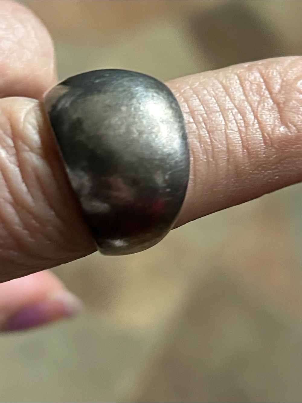 Vintage sterling silver dome ring . Size 8